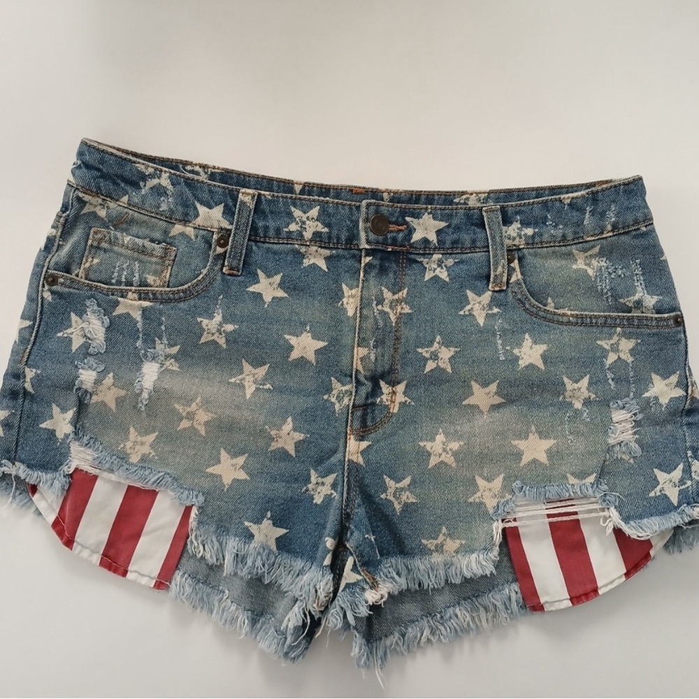 Mossimo, USA Patriotic High Rise Shorts, Women's Size 8/29